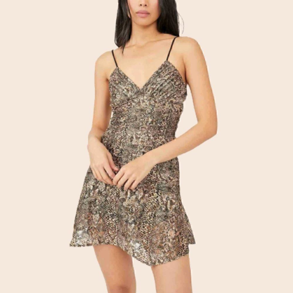 Free People Sierra Lace Mini Dress In Sand Combo Size 0